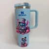 Cute Halloween stitch Disney tumbler with pumpkin and witch design.