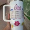Cute cartoon unicorn mug with colorful flower design, durable and safe.