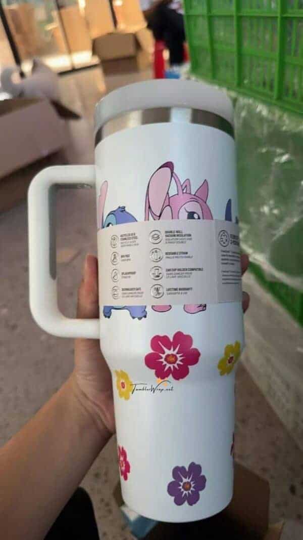 Cute cartoon unicorn mug with colorful flower design, durable and safe.