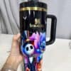 Vampire and skull Halloween themed travel mug.