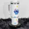 Cute Stitch design on travel mug for fans.