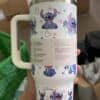 Colorful Stitch cartoon coffee mug, Disney character, fun gift idea.