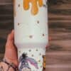 Cute cartoon peace and honey bee themed tumbler.