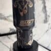 Metallic Iron Man and Hulk logos on Stark Industries drink can.