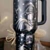 Star Wars stormtrooper travel mug with galaxy and star print, ideal for fans and gift ideas.