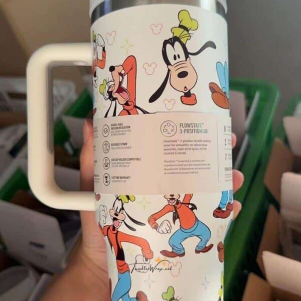 Colorful Mickey and friends cartoon design for coffee mug.