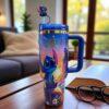 40oz Stitch Tumbler, Straw & Gift Box Portable Car Mug, Travel Coffee Tumbler - Image 3