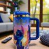 40oz Stitch Tumbler, Straw & Gift Box Portable Car Mug, Travel Coffee Tumbler - Image 9