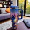 40oz Stitch Tumbler, Straw & Gift Box Portable Car Mug, Travel Coffee Tumbler - Image 6
