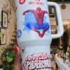 Spider-Man themed water bottle with Marvel logo, ideal for fans and collectors.
