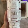 Stylish peace-themed coffee tumbler design with artistic graphics.