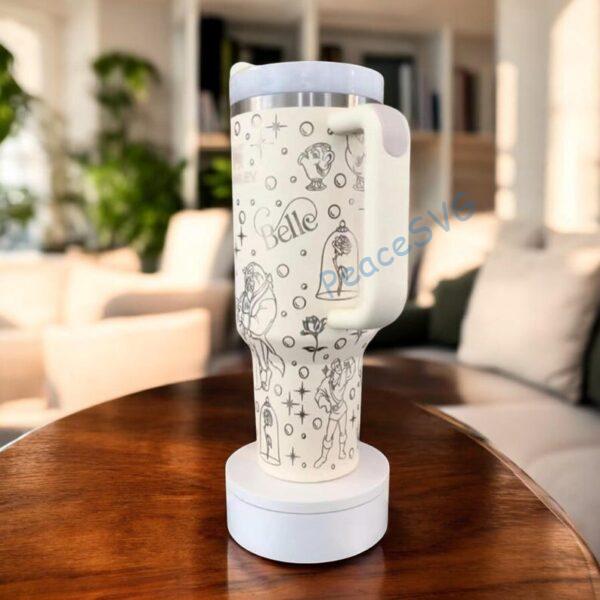 Alternative view of Engraved Beauty and the Beast 40oz Tumbler , Princess Hot And Cold 40oz Tumbler, Engraved Tumbler 40oz