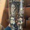 Star Wars tumbler featuring Chewbacca, Yoda, Darth Vader, Stormtrooper, and more.