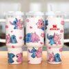 Valentine Couple 40oz Tumbler, Stitch and Angel Inspired Cup, Custom Name Mug Love Gift - Image 6