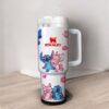 Valentine Couple 40oz Tumbler, Stitch and Angel Inspired Cup, Custom Name Mug Love Gift - Image 5