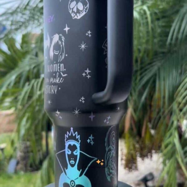 Stylish thermos with mystical goddess design and celestial accents.