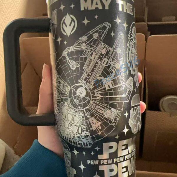 Alternative view of Personalized Star Wars Tumbler Laser 40oz  Tumbler Space Theme Mug, Custom Name Gift