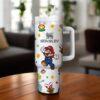 Super Mario 40oz Tumbler, Tumbler With Lid and Straw - Image 4