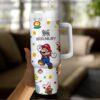 Super Mario 40oz Tumbler, Tumbler With Lid and Straw - Image 3