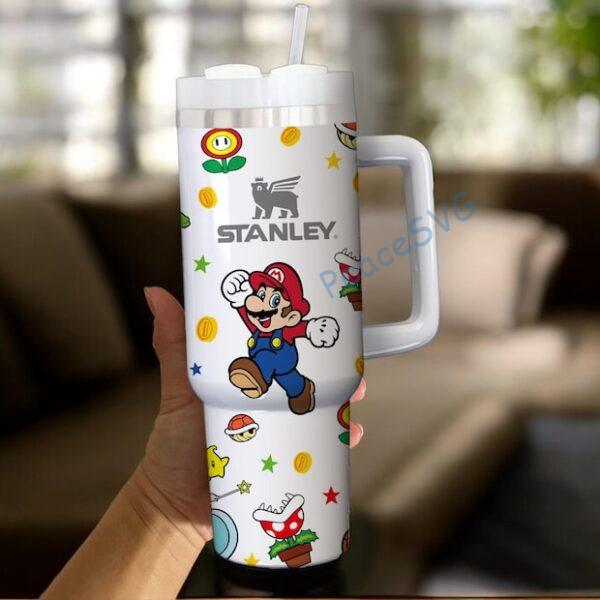 Alternative view of Cartoon Super Mario 40oz Tumbler, Tumbler With Lid and Straw