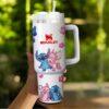 Cartoon Alien Couple 40oz Tumbler, Valentine's Day Gift - Image 2