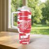 Detroit Red Wing 40oz Tumbler, Ice Hockey Fan Tumbler, Game Day Drinkware - Image 2