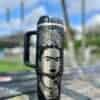 Stylish Frida Kahlo-themed travel mug with Frida Kahlo artwork.