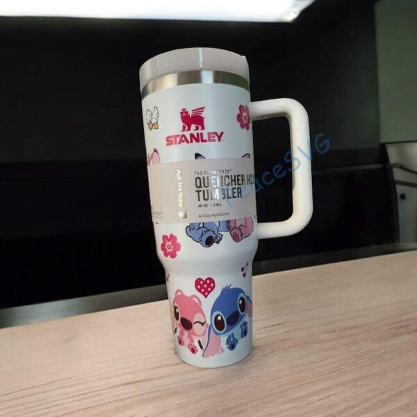 Valentine Stitch 40oz Tumbler Cup Valentine Gift for Her & Kids