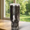 Personalized Little Mermaid Laser Engraved 40oz Tumbler, Disney Cup Handle Stainless Steel Tumbler - Image 7