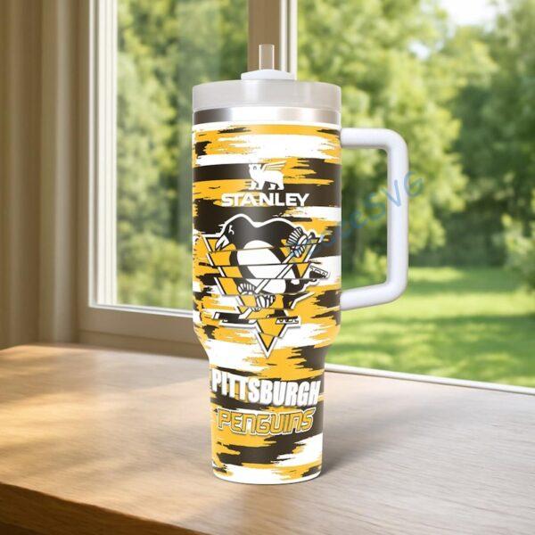 Pittsburgh Penguin 40oz Tumbler, Ice Hockey Fan Tumbler, Game Day Drinkware