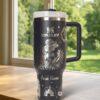 Jasmine 40oz Tumbler Laser Engraved , Princess Cup Handle Stainless Steel Tumbler - Image 5