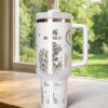 Jasmine 40oz Tumbler Laser Engraved , Princess Cup Handle Stainless Steel Tumbler - Image 2