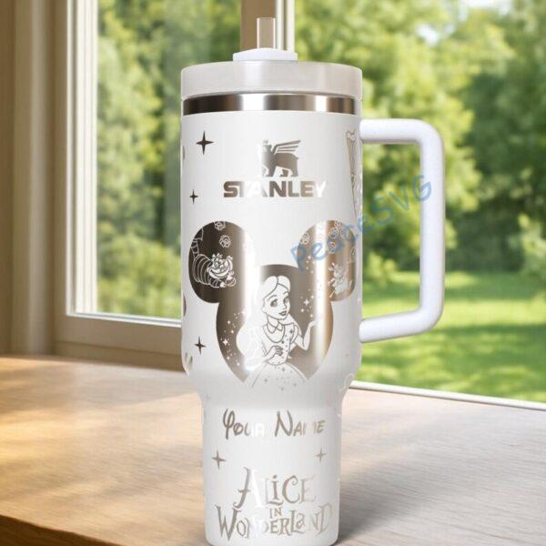 Alternative view of Wonderland 40oz Tumbler Laser Engraved , Princess Coffee Cup Gift