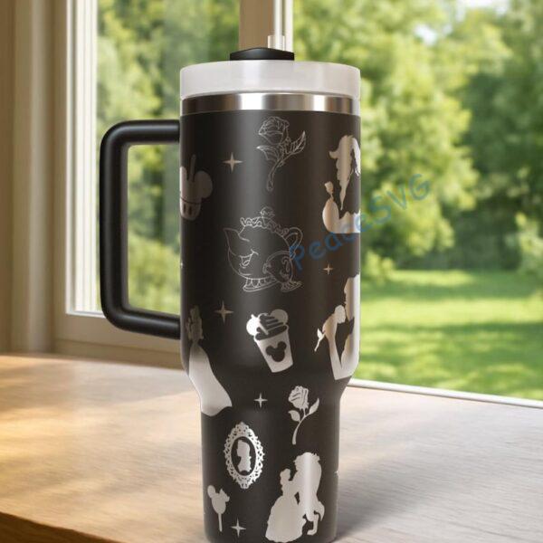 Alternative view of Custom Beauty & The Beast Theme Laser Engraved Tumbler 40oz , Personalized Tumbler with Name