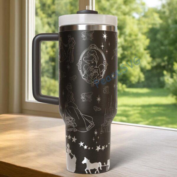 Alternative view of Personalized Princess Cinderella Disney Tumbler 40oz Gift for Her, Stainless Steel Insulated Cup