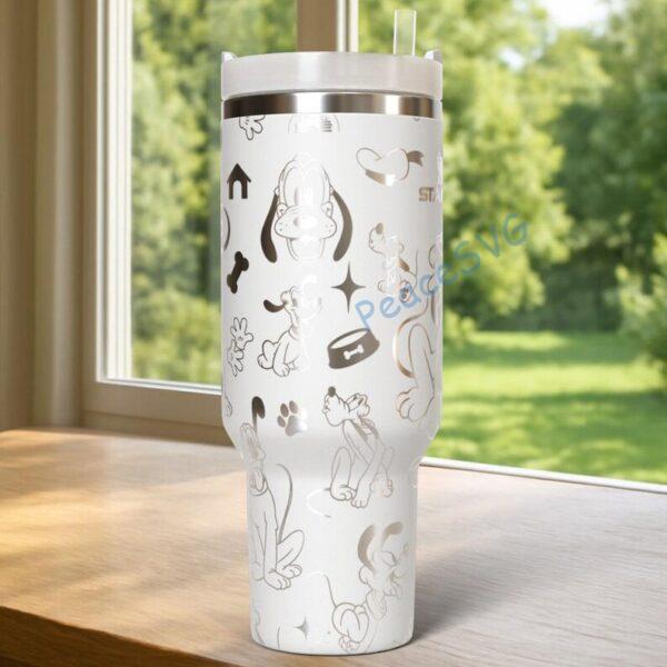 Alternative view of Custom Pluto Dog Tumbler Laser Engraved Personalized Stainless Steel