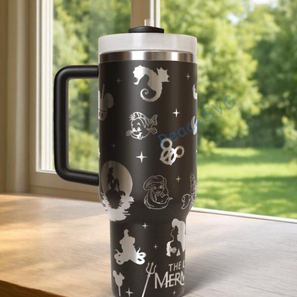 Alternative view of Custom Little Mermaid Tumbler Laser Engraved, 30oz/40oz Stainless Steel Tumbler