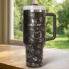 Custom Cat Lovers 40oz tumbler laser, personalized gift for her - Image 6