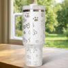 Cat 40oz tumbler laser Engraved, personalized gift for her - Image 6