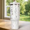 Custom Princess and Frog 40oz tumbler laser Engraved, Handle Stainless Steel Tumbler - Image 3
