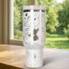 Custom Princess and Frog 40oz tumbler laser Engraved, Handle Stainless Steel Tumbler - Image 2