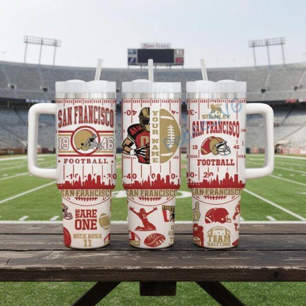 Alternative view of Personalized San Francisco 40oz Stainless Tumbler With Handle, Printed Football Game Day Mug