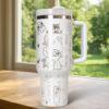 Laser Engraved Blue Alien Tumbler40oz Stainless Steel Travel Cup