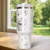 Laser Engraved Blue Alien Tumbler40oz Stainless Steel Travel Cup - Image 2
