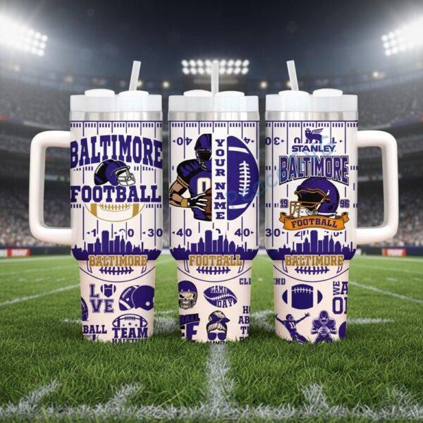 Personalized Baltimore Football Greatest Of All Time Team Legends 40oz Stainless Tumbler With Handle