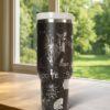 Laser Engraved Wizard 40oz Tumbler ,  Wizard Castle cup - Image 4