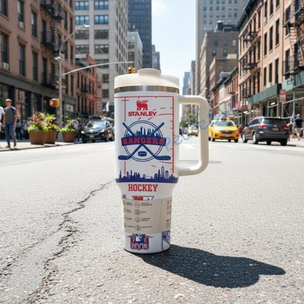 Alternative view of Custom Name New York Rangers 40oz Tumbler With Handle, Ice Hockey Fan Gift