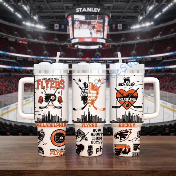 Personalized Philadelphia Flyers 40oz Tumbler With Handle, Ice Hockey Fan Gift
