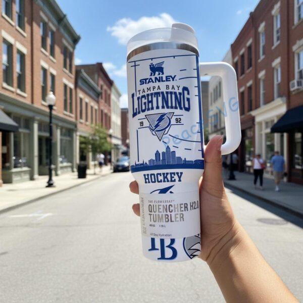 Custom Name Tampa Bay Lightning 40oz Tumbler With Handle, Ice Hockey Fan Gift