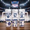 Custom Name Toronto Maple Leafs Looney Hockey 40oz Tumbler With Handle, Hockey Fan Gift - Image 2